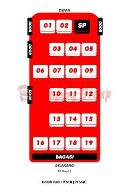 DENAH SEAT - Denah Kursi Elf NLR (19 Seat) DENAH SEAT - Denah Kursi Elf NLR (19 Seat)