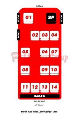 DENAH SEAT - Denah Kursi Hiace Commuter (14 Seat) DENAH SEAT - Denah Kursi Hiace Commuter (14 Seat)
