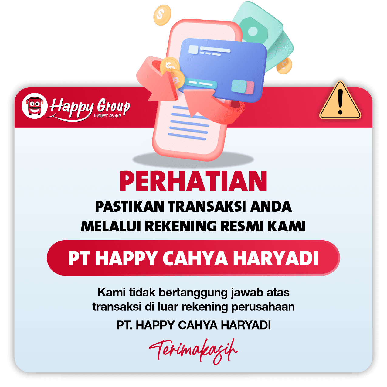Peringatan Transaksi dan Pembayaran HG